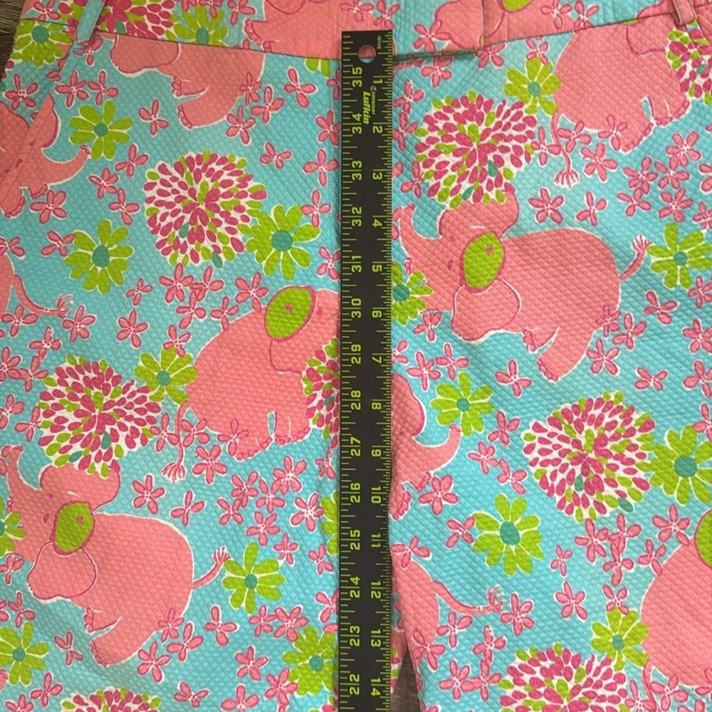 Lily Pulitzer Vintagd Elephant Print Capri Pants size 12 94% cotton 6% Spandex. - Picture 9 of 14